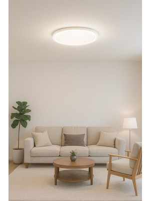 Beyaz Modern LED Avize, Yüksek Lumen Aydınlatma, Salon, Mutfak, Ofis ve Balkon Için