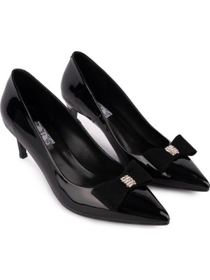 Hakiki Deri Rahat Fiyonk Tokalı Klasik Ayakkabı Siyah Rugan 46800