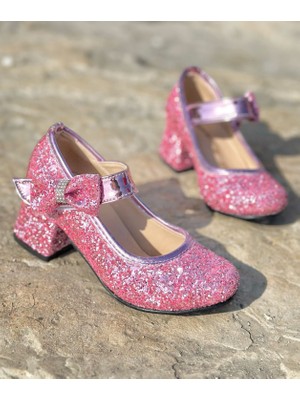 Çocuk Topuklu Ayakkabı, Fiyonklu Çocuk Topuklu Ayakkabı