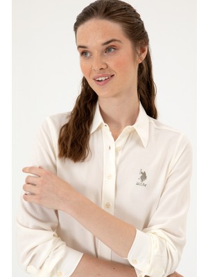 U.S. Polo Assn. Kadın Beyaz Uzun Kollu Gömlek 50316429-VR256