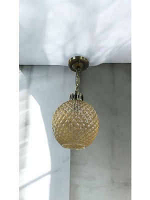 Büyük Boy Kahverengi Cam Avize, Şık ve Modern Tasarım ile Evinize Işık Katar