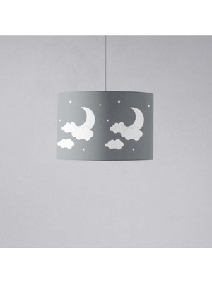 Gri Ay ve Bulut Tasarımlı Şık Sarkıt Lamba Modeli