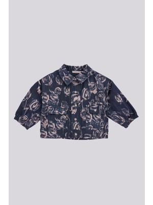 GB Baby Bg Store Kız Bebek Desenli Denim Ceket Kısa Kol Baskılı Model Özellikleri ile Şık