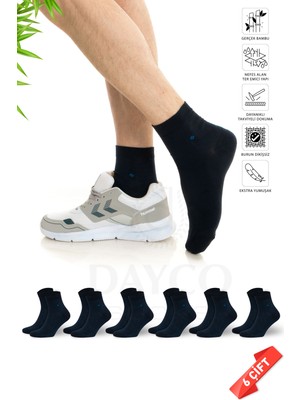 Dayco Bambu Erkek Dikişsiz Yarım Konç Yazlık Çorap 6'lı 38-40