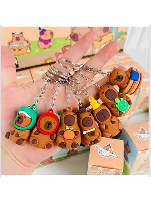 Capybara Anahtarlık Çanta Süsü Aksesuarı Mini Maskot Figür Sevimli Hediyelik Eşya Trend Ürün 1 Adet