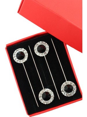 4’lü Oval Siyah Taşlı Eşarp Iğnesi. Şal Iğnesi. Türban Iğnesi. Başörtü Iğnesi. Eşarp ve Şal Iğnesi.