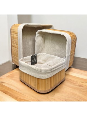 Online Home Market Deyhome 3’lü Bambu Kare,çok Amaçlı,düzenleyici Organizer,banyo,mutfak Sepeti