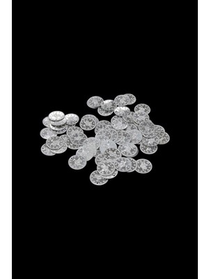 Serhat Aksesuar ve El İşçiliği Osmanlı Tuğra Desenli Yandan Delikli 19 mm Metal Pul 10 Adet (Küpe Aparatı, Bileklik Ucu, Broş Aksesuar )