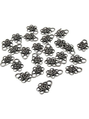 Serhat Aksesuar ve El İşçiliği Osmanlı Çiçek Deseni Paslanmaz Pirinç Metal 5 Adet (Küpe Aparatı, Bileklik Ucu, Broş Aksesuar)