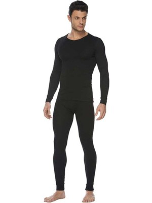 Erkek Termal Siyah Uzun Kollu Alt Üst Takım Içlik  - Small