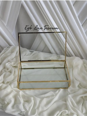 Şeffaf Cam Kutu, Kapaklı, Sunumluk, 25X14 Cm, Şeker, Çikolata ve Takı Saklama Alanı