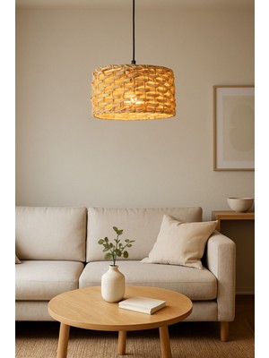 Modern Rattan ve Bambu Sarkıt Avize, Şık ve Doğal Tasarım
