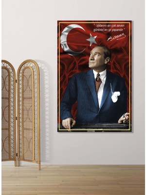 Bestablo Renk Katan Detaylar BTSYT-0040 Atatürk Kanvas Tablo