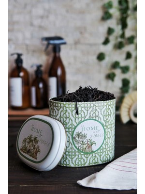 Yeşil Desenli Oval Metal Saklama Kabı 11X15 Cm, Şık ve Kullanışlı Mutfak Ürünü