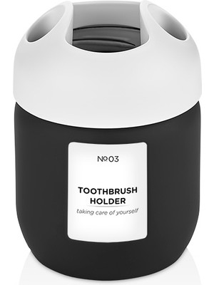 Diş Fırçalık Qlux Diş Fırçalık Siyah Cam  Diş Fırçalık