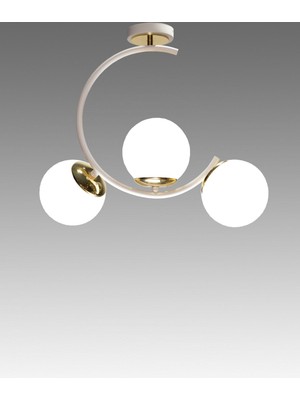 3'lü Beyaz Plafonyer Avize, Şık ve Modern Ev Dekoru Için Ideal Seçim