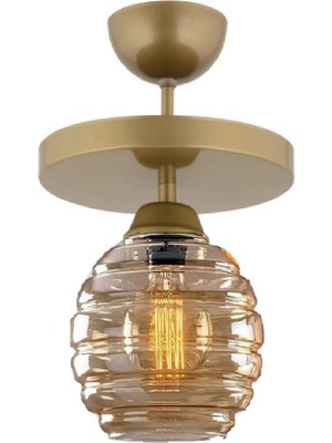 Şık Yuvarlak Camlı Tekli Tavandaki Avize, Salon, Mutfak ve Yatak Odası Için