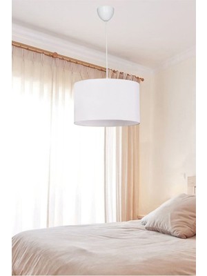 Beyaz Silindir Sarkıt Avize, 30 cm Çap, Şık ve Modern Tasarım