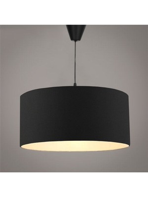 30 cm Kumaş Avize, Siyah Tekli Sarkıt Abajur, Şık ve Modern Tasarım