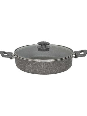 24CM Gri Basık Tencere, Dayanıklı ve Şık Tasarım, Kolay Kullanım