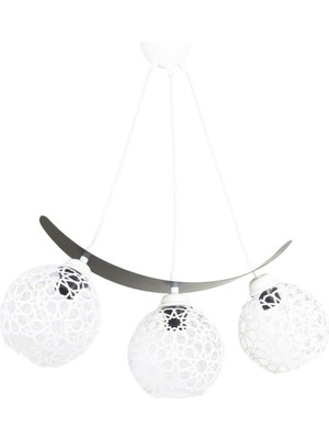 Şık Üçlü Selçuklu Motifli Kayık Tarz Sarkıt Avize, Modern ve Zarif Aydınlatma.