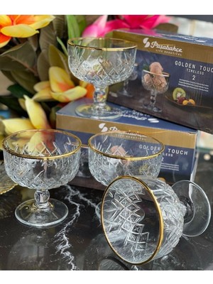 Altın Detaylı 6'lı Dondurmalık Seti, Şık ve Zarif Tasarım