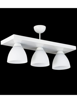 Şık Üçlü Dikdörtgen Beyaz Spor Modern Avize, Estetik ve Işıltı Sunar