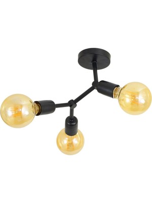 Şık Siyah Modern Tavana Monte Avize, Evinize Zarif Işık Katın