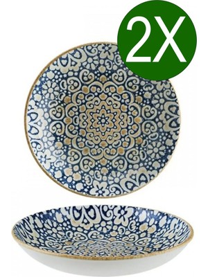 2'li 25 cm Gri Çukur Tabak Bloom Serisi, Şık ve Kullanışlı Mutfak Aksesuarı