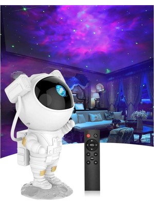 Kumandalı Tavan Projeksiyon Lambası, Çocuk Odası Için Astronot ve Galaksi Tasarımı