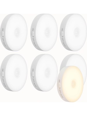 Set Hareket Sensörlü Gece Lambası - USB Şarjlı 4000K Gün Işığı LED - Duvar, Dolap, Merdiven, Başucu Için Akıllı Işık