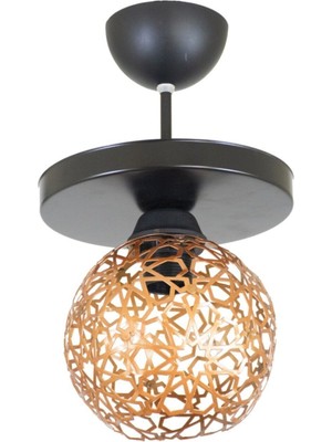 Rustik Stylde Yıldız ve Top Motifli Ferforje Avize, Şık ve Şık Aydınlatma Seçeneği