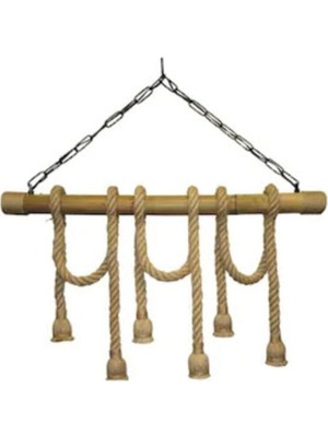 Rustik 6'lı Bambu Halat Sarkıt Avize, Doğal Ahşap Şıklığıyla Evinizi Aydınlatır