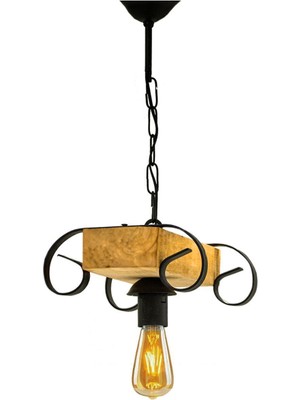 Ahşap Sarkıt Avize, Rustik ve Retro Tarz, Oturma ve Yemek Alanları Için Aydınlatma