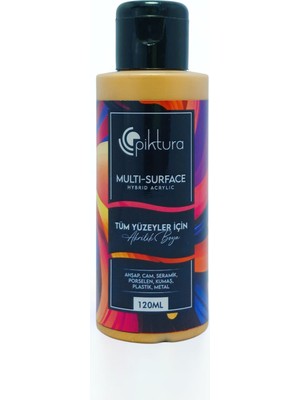 Piktura Akrilik Multisurface Boya 120ML Metalik Altın