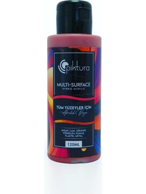 Piktura Akrilik Multisurface Boya 120ML Nar Kırmızı