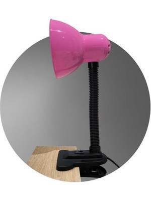 Kıskaçlı Masa Lambası, Şık ve Fonksiyonel Pembe Tasarım