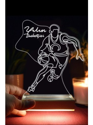 3D Basketbol Figürlü LED Lamba Beyaz, Şık ve Modern Dekorasyon Için Harika Seçim
