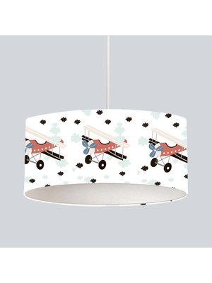 Çocuk Odası Sarkıt Avize, Renkli Tayyare ve Bulutlar Dekoratif Aydınlatma