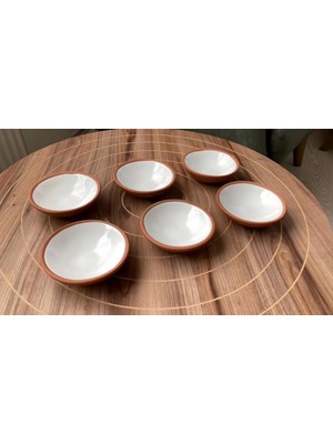 Kapadokya Çömlek Çerezlik Sosluk Reçellik Lokumluk 8 cm - Beyaz