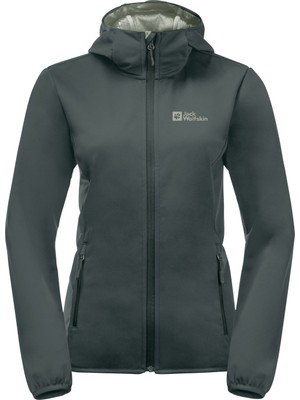 Jack Wolfskin Windhain Hoody Kadın Yeşil Softshell