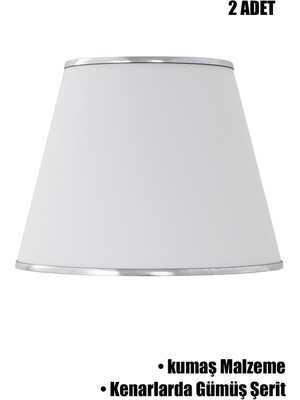 Modern Ikili Abajur Şapkası, Şerit Detaylı, Şık ve Kullanışlı Aydınlatma Ürünü