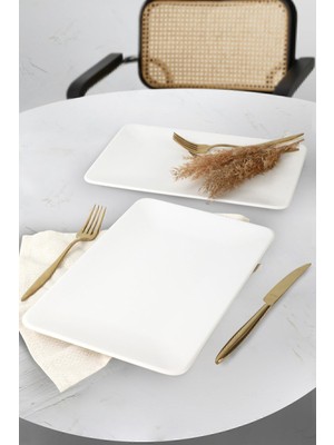 Şık Beyaz Kayık Tabak, 31X21 Cm, 2'li Set, Şık ve Kullanışlı Ev Dekoru.