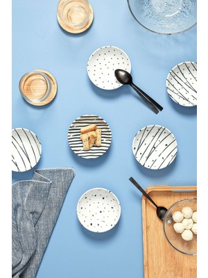 6'lı Karma Çerezlik ve Sosluk Takımı, 11,5cm, Siyah Renkli, Şık ve Kullanışlı