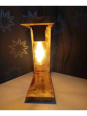 Retro Ahşap Masa Üstü Şık Tasarım Lamba