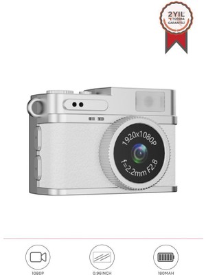 Torima Dijital Fotoğraf Makineleri Video Kamera Mini Anahtarlık 1080P CMR35 Beyaz