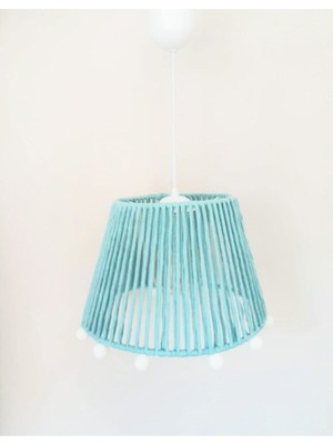 Ekru Ponponlu Makrome Sarkıt Avize, Bebek ve Çocuk Odası Için Şık ve Sıcak Işık