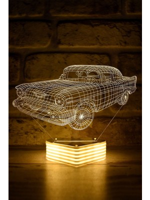 3D Görünümlü Sarı LED Aydınlatma, Araba Hediye, Şık ve Parlak Tasarım