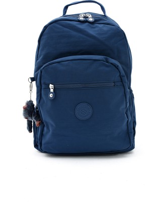Sanmorris 3022 Unisex Suya Dayanıklı Krinkıl Kumaş Çok Gözlü Büyük Laptop Okul ve Sırt Çantası