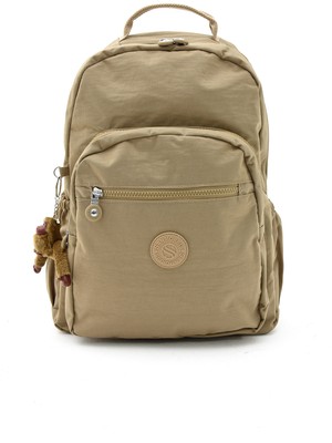 Sanmorris Unisex Suya Dayanıklı Krinkıl Kumaş Çok Gözlü Büyük Laptop Okul ve Sırt Çantası 3022